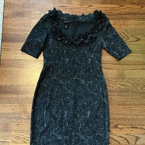 New directions black and grey ruffle collar dress 10